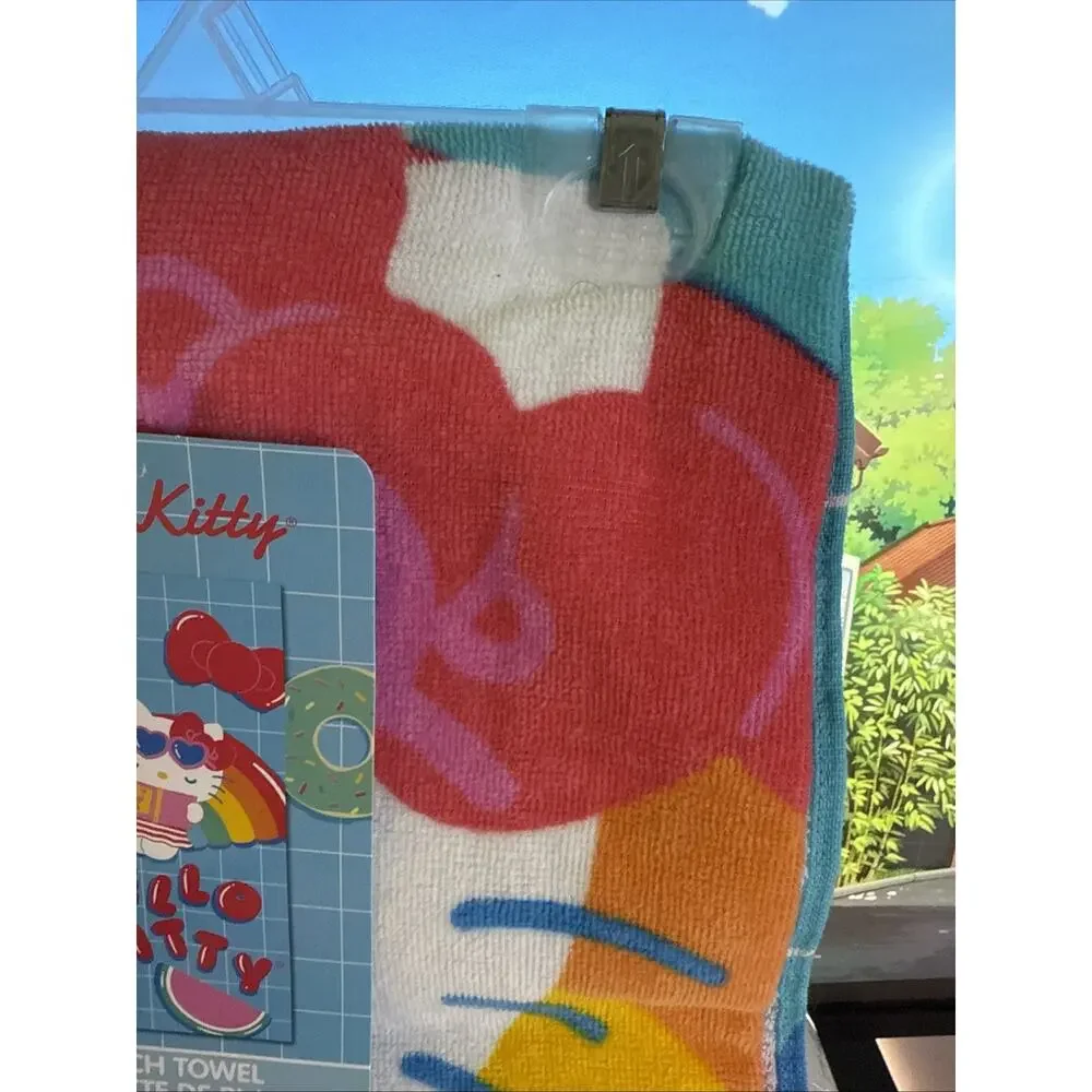 Hello Kitty Beach Towel Blue Rainbow Donut Watermelon Pool Float 2025 Sanrio